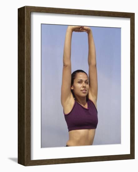 Woman Stretching Outdoors, New York, New York, USA-Chris Trotman-Framed Photographic Print