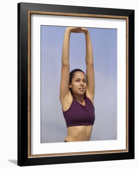 Woman Stretching Outdoors, New York, New York, USA-Chris Trotman-Framed Photographic Print