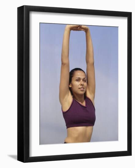 Woman Stretching Outdoors, New York, New York, USA-Chris Trotman-Framed Photographic Print