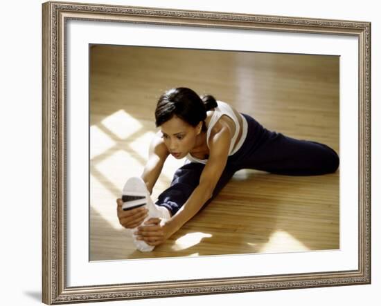 Woman Stretching-null-Framed Photographic Print