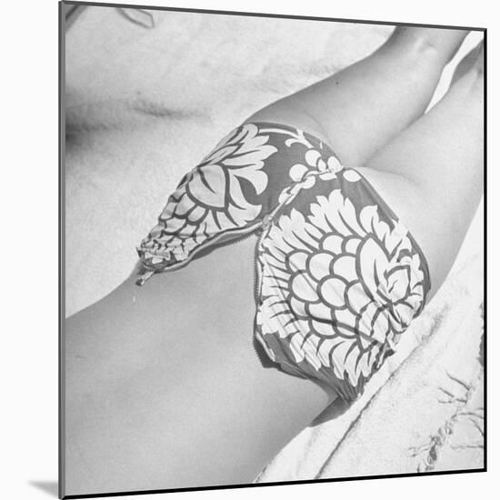 Woman Sun Bathing with Her Bikini Bottom Half Way Unzipped-Ralph Morse-Mounted Photographic Print