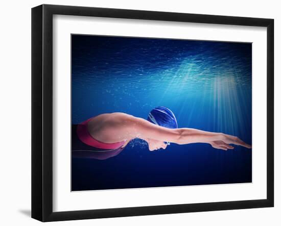 Woman Swimmer-Federico Caputo-Framed Photographic Print