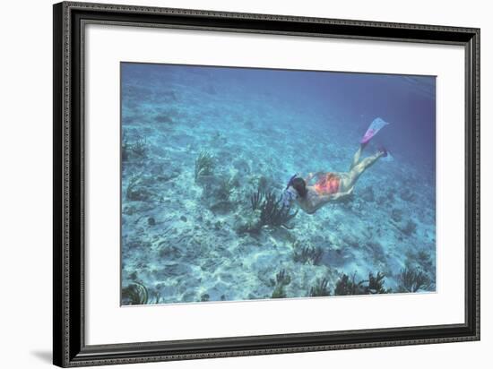 Woman Swimming in the Ocean-DLILLC-Framed Photographic Print