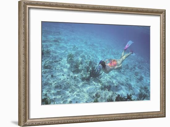 Woman Swimming in the Ocean-DLILLC-Framed Photographic Print