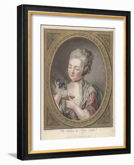 Woman Taking Coffee-Louis-Marin Bonnet-Framed Giclee Print