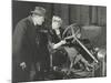 Woman Taking the Car for a Spin Against Husband's Wishes-null-Mounted Photo