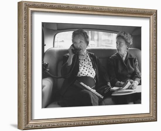 Woman Talking on Her Car Phone-Walter Sanders-Framed Photographic Print