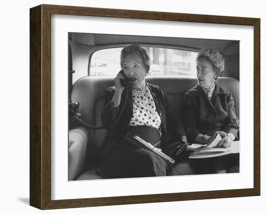 Woman Talking on Her Car Phone-Walter Sanders-Framed Photographic Print