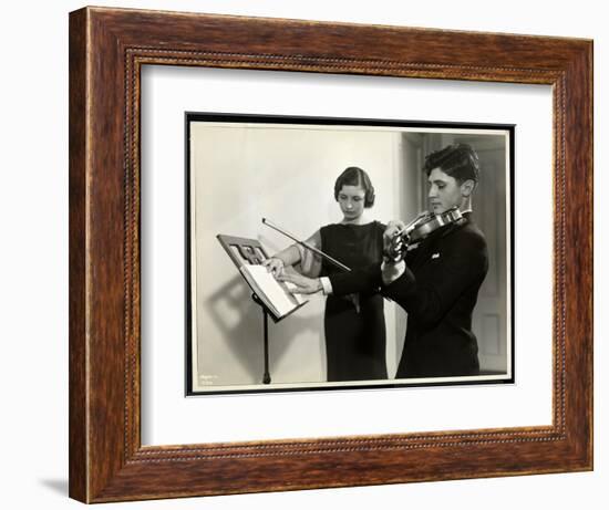 Woman Teaching a Blind Young Man to Play the Violin at the New York Associa-Byron Company-Framed Giclee Print