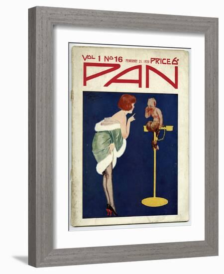 Woman Telling Pan Off!-Tom Purvis-Framed Art Print