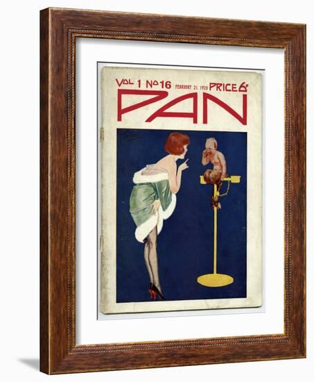 Woman Telling Pan Off!-Tom Purvis-Framed Art Print