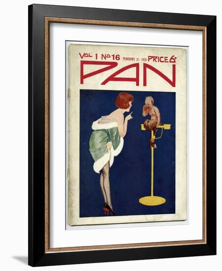 Woman Telling Pan Off!-Tom Purvis-Framed Art Print