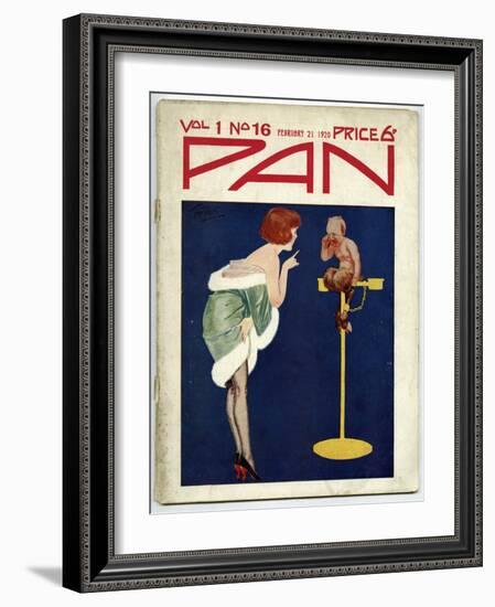 Woman Telling Pan Off!-Tom Purvis-Framed Art Print