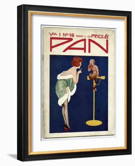 Woman Telling Pan Off!-Tom Purvis-Framed Art Print