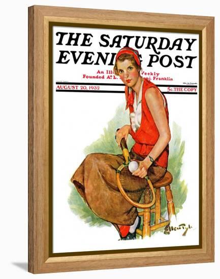 "Woman Tennis Player," Saturday Evening Post Cover, August 20, 1932-Ellen Pyle-Framed Premier Image Canvas