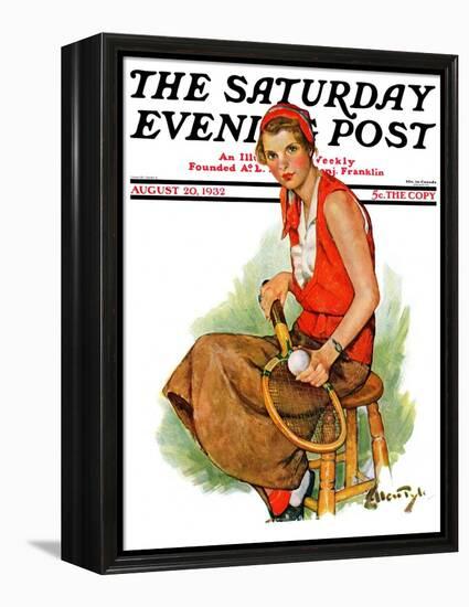 "Woman Tennis Player," Saturday Evening Post Cover, August 20, 1932-Ellen Pyle-Framed Premier Image Canvas