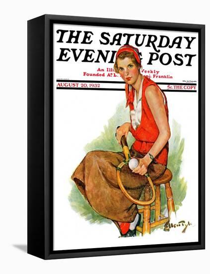"Woman Tennis Player," Saturday Evening Post Cover, August 20, 1932-Ellen Pyle-Framed Premier Image Canvas