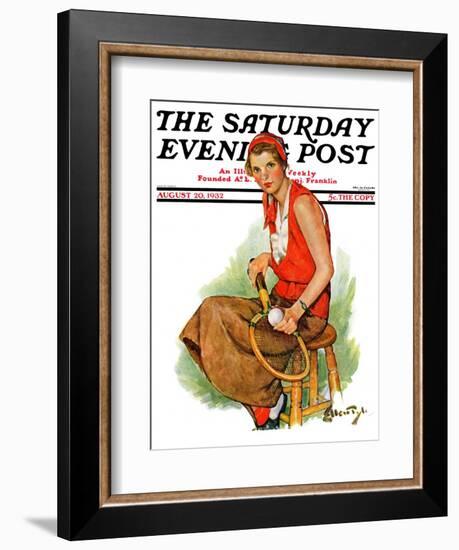 "Woman Tennis Player," Saturday Evening Post Cover, August 20, 1932-Ellen Pyle-Framed Giclee Print