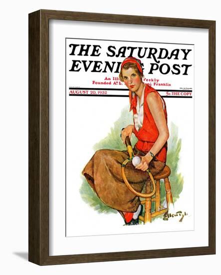 "Woman Tennis Player," Saturday Evening Post Cover, August 20, 1932-Ellen Pyle-Framed Giclee Print