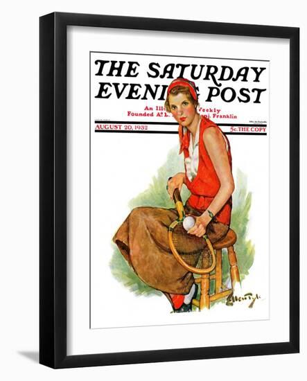 "Woman Tennis Player," Saturday Evening Post Cover, August 20, 1932-Ellen Pyle-Framed Giclee Print