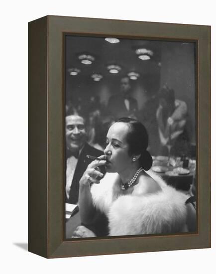 Woman Tries Lady's Cigar in Club After Release of Surgeon General's Report on Smoking Hazards-Ralph Morse-Framed Premier Image Canvas