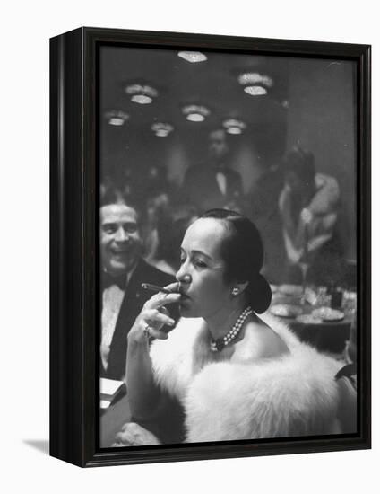 Woman Tries Lady's Cigar in Club After Release of Surgeon General's Report on Smoking Hazards-Ralph Morse-Framed Premier Image Canvas