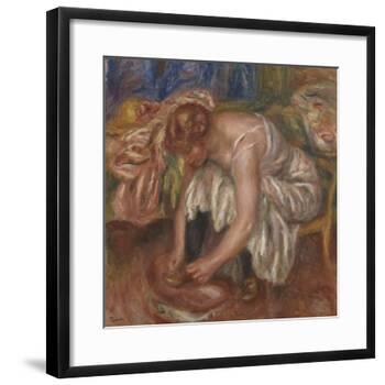 Woman tying her Shoe, 1918 by Pierre Auguste Renoir-Pierre Auguste Renoir-Framed Giclee Print