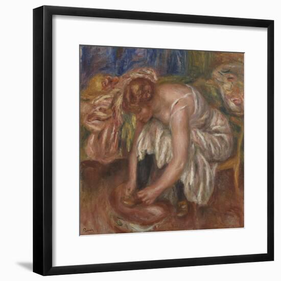 Woman tying her Shoe, 1918 by Pierre Auguste Renoir-Pierre Auguste Renoir-Framed Giclee Print