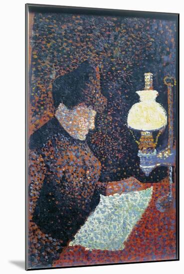 Woman under the Lamp - Oil on Canvas, 1890-Paul Signac-Mounted Giclee Print