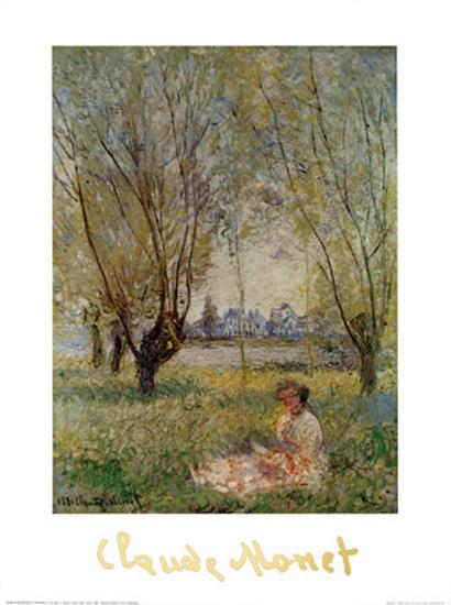 Woman Under the Willows-Claude Monet-Framed Art Print