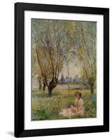 Woman Under the Willows-Claude Monet-Framed Art Print