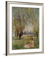 Woman Under the Willows-Claude Monet-Framed Art Print