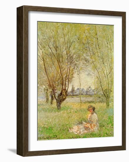 Woman Under the Willows-Claude Monet-Framed Art Print