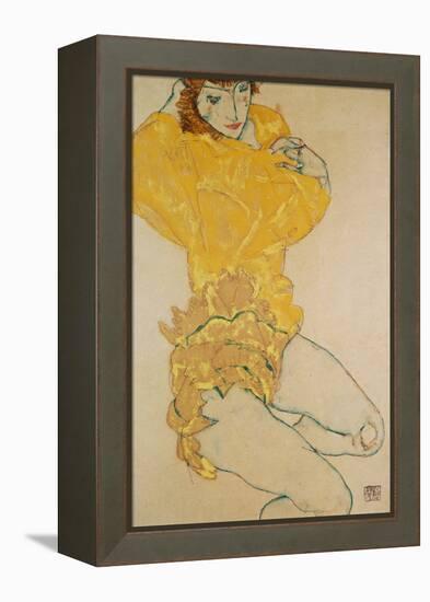 Woman Undressing, 1914-Egon Schiele-Framed Premier Image Canvas