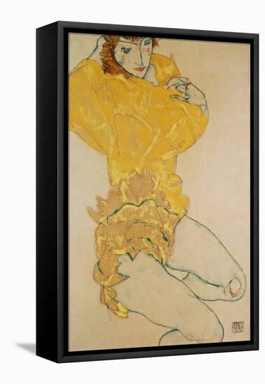 Woman Undressing, 1914-Egon Schiele-Framed Premier Image Canvas