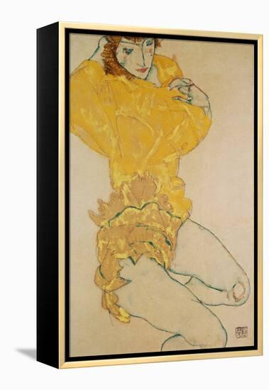 Woman Undressing, 1914-Egon Schiele-Framed Premier Image Canvas