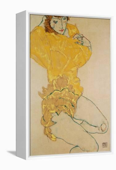 Woman Undressing, 1914-Egon Schiele-Framed Premier Image Canvas