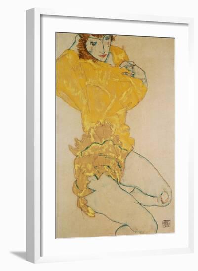 Woman Undressing, 1914-Egon Schiele-Framed Giclee Print