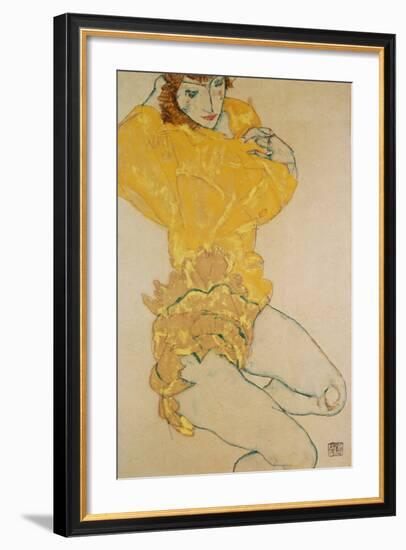 Woman Undressing, 1914-Egon Schiele-Framed Giclee Print