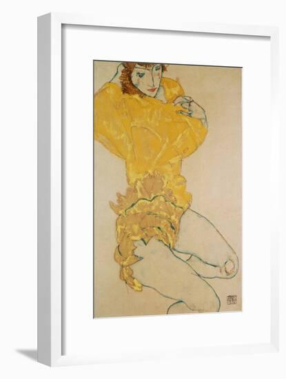 Woman Undressing, 1914-Egon Schiele-Framed Giclee Print