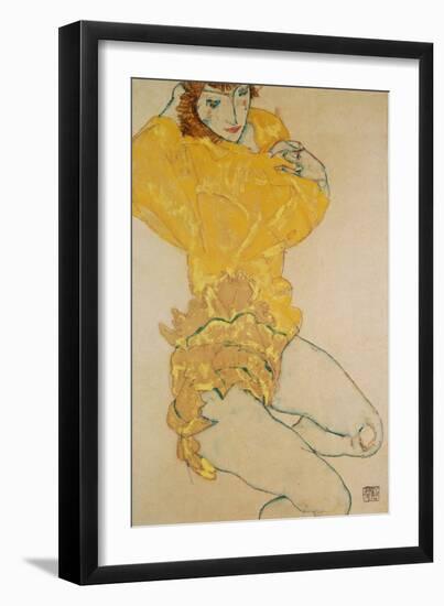 Woman Undressing, 1914-Egon Schiele-Framed Giclee Print