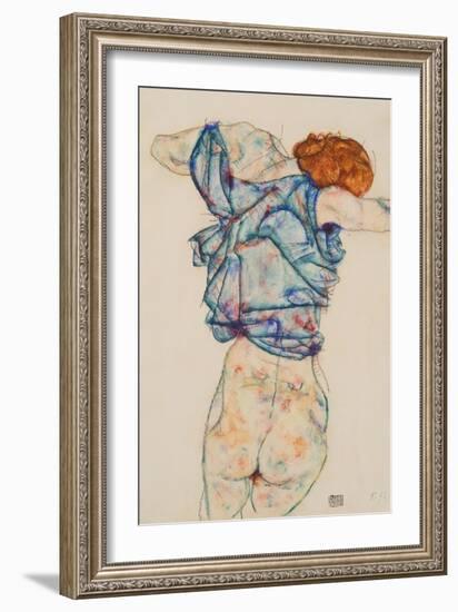 Woman Undressing-Egon Schiele-Framed Giclee Print