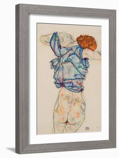 Woman Undressing-Egon Schiele-Framed Giclee Print