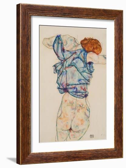 Woman Undressing-Egon Schiele-Framed Giclee Print