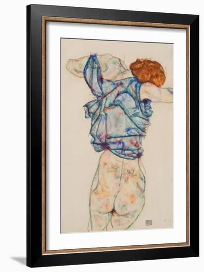 Woman Undressing-Egon Schiele-Framed Giclee Print