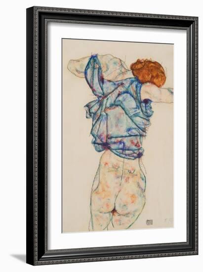 Woman Undressing-Egon Schiele-Framed Giclee Print