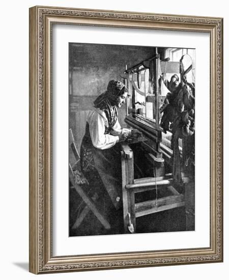 Woman Using a Loom, Sweden, 1936-null-Framed Giclee Print