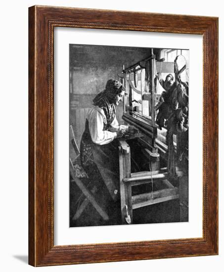 Woman Using a Loom, Sweden, 1936-null-Framed Giclee Print