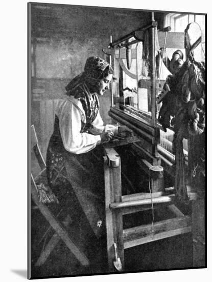 Woman Using a Loom, Sweden, 1936-null-Mounted Giclee Print