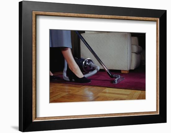 Woman Vacuuming Rug-William P. Gottlieb-Framed Photographic Print